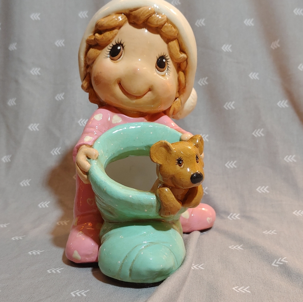 Vintage Christmas Ceramic Decor Ornament Pot